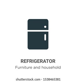 Refrigerator vector icon on white background. Flat vector refrigerator icon symbol sign from modern furniture and household collection for mobile concept and web apps design.