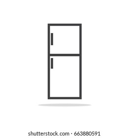 refrigerator vector icon  on white background, outline refrigerator vector icon.