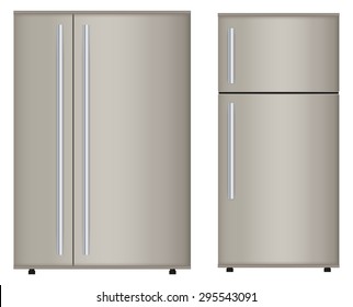 Refrigerator. Vector Illustration isolated on white background.