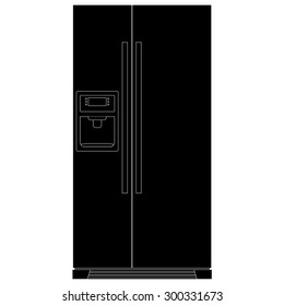 Refrigerator.  Vector illustration isolated on white background