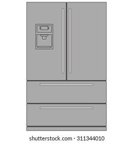 Refrigerator. Vector illustration isolated on white background