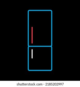 Refrigerator vector isolated on the black icon. Electric kitchen appliance. Graph symbol for cooking web site design, logo, app, UI
