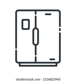 icono de línea vectorial de refrigerador aislado en fondo transparente blanco. Símbolo del aparato de cocina.