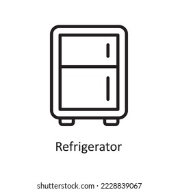 Refrigerator  Vector Outline Icon Design illustration. Housekeeping Symbol on White background EPS 10 File