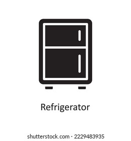 Refrigerator  Vector Solid Icon Design illustration. Housekeeping Symbol on White background EPS 10 File