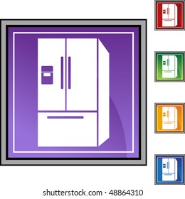 Refrigerator web button isolated on a background.