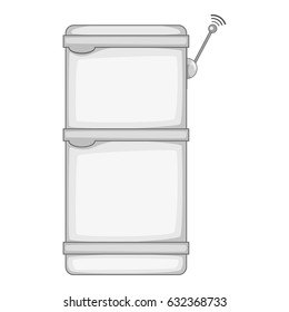 Refrigerator with wi fi connection icon in monochrome style isolated on white background vector illustration
