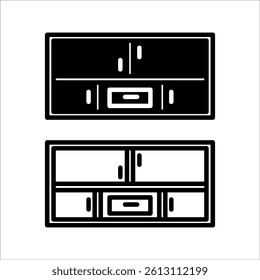 Refrigerators icons set. Industrial refrigerators for shops and  restaurants. Wine fridge, ice cream fridge, display case.