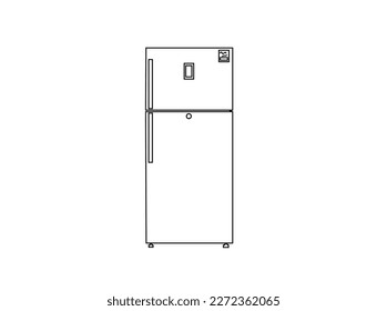 Refrigerators - Vector Illustration In Flat Design And With Highlights. Closed Fridge Isolated On A White Background. Kitchen Appliances. Royalty Free SVG, Cliparts, Vectors, And Stock Illustration .