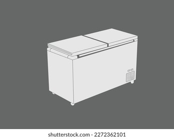 Refrigerators - Vector Illustration In Flat Design And With Highlights. Closed Fridge Isolated On A White Background. Kitchen Appliances. Royalty Free SVG, Cliparts, Vectors, And Stock Illustration .