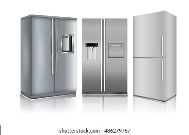 Refrigerators. Vector illustration isolated on white background