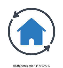 refrresh home glyph colour vector icon