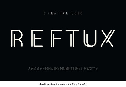 Reftux - Moderne minimale abgerundete Sans Serif Schriftart, Typografie kreative Schriftart, für Logo, Branding, Unternehmen, Vektorgrafik