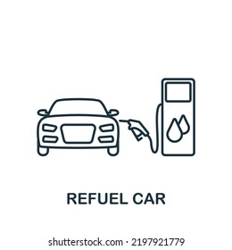 Refuel Car icon. Line simple line Car Service icon for templates, web design and infographics