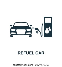Refuel Car icon. Monochrome simple line Car Service icon for templates, web design and infographics