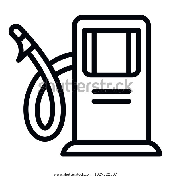 Refuel gas station\
icon. Outline refuel gas station vector icon for web design\
isolated on white\
background