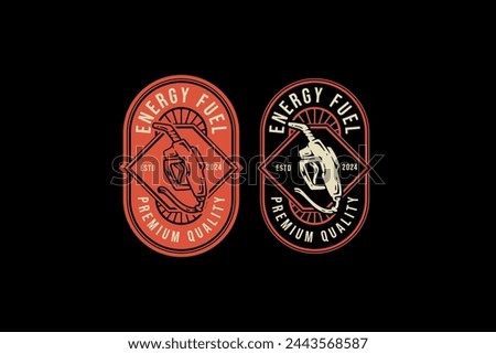 Refuel gun nozzle badge logo design template  for car wash service and workshop
