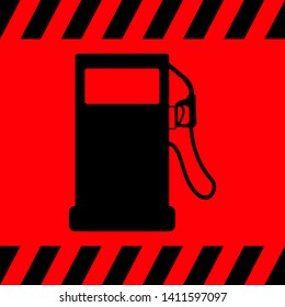 Refueling black on a red background, vector illustration for design.