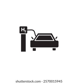Refueling Car icon black and white vector outline sign