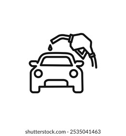 Icono de coche de repostaje Vector plano aislado en el contorno