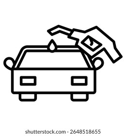 Tanken Auto Symbol Umriss isoliertes Logo-Zeichen