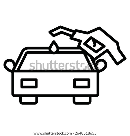 Refueling Car icon Outline isolated logo mark