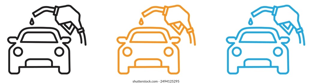 Colección de juego de logotipo de Vector de ícono de coche de repostaje para el App de Web