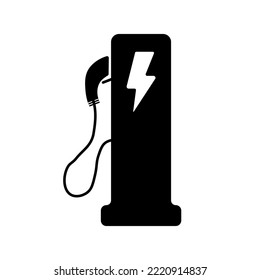 Refueling line icon. Car with plug, charge, recharge, green energy, eco fuel, clean environment, no fumes, power, charging station. Technology concept. Vector line icon for Business and Advertising