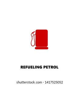 refueling petrol icon. refueling petrol vector design. sign design. red color
