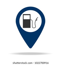 refueling place in blue map pin icon. Element of map point for mobile concept and web apps. Icon for website design and development, app development. Premium icon on white background