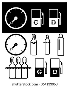 Refueling.
A set of flat icons on different subjects devoted to human activity.