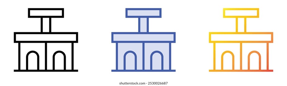 refuge icon. Linear, Blue Fill and Gradient Style Design Isolated On White Background