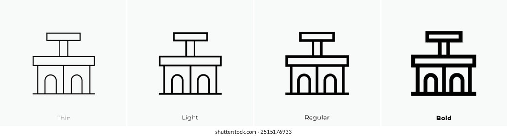 refuge icon. Thin, Light Regular And Bold style design isolated on white background