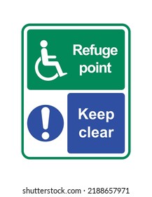 Refuge point - Keep clear - disabled person vector sign