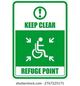 Refuge Point, Keep Clear, sign vector