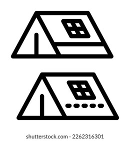 Diseño de iconos de la línea del vector de refugio