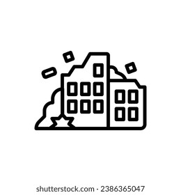 Refugee Barrier Destruction Icon Vector Illustration