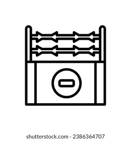 Refugee Barrier Outline Icon Vector Illustration
