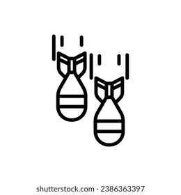 Refugee Bomb Outline Icon Vector Illustration