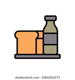 Refugee Bread and Milk Icon Vector Illustration
