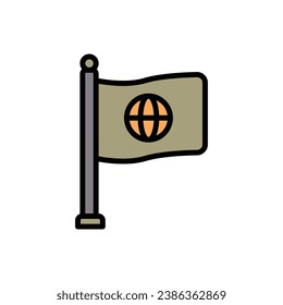 Refugee Flag Icon Vector Illustration