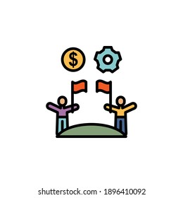 Flüchtlingsflaggen Umriss-Symbol. -Element des Migrationssymbols. Zeichen, Symbole können für Web, Logo, mobile App, UI, UX verwendet werden