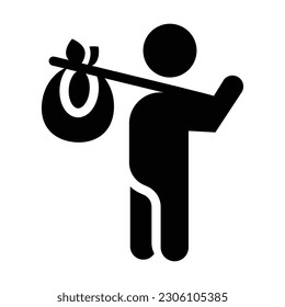 refugee glyph icon illustration vector graphic
