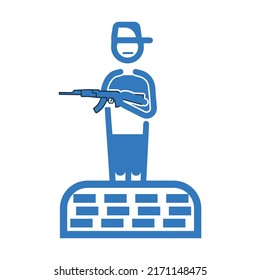 Refugee guard soldier watchman icon
