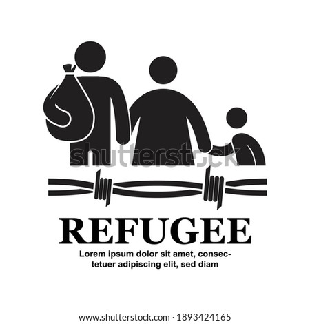 Refugee icon symbol isolated on white background vector illustration.