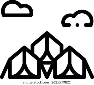 refugee icon. Thin Linear Style Design Isolated On White Background