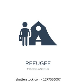 refugee icon vector on white background, refugee trendy filled icons from Miscellaneous collection, refugee vector illustration