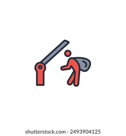 refugee icon. vector.Editable stroke.linear style sign for use web design,logo.Symbol illustration.
