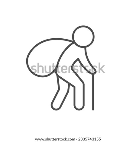 Refugee or immigrant line outline icon