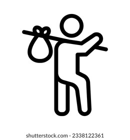 gráfico vectorial de ilustración de icono de línea de refugiado. Ilustración de elemento simple gráfico vectorial, adecuado para aplicaciones, sitios web y presentaciones aisladas en fondo blanco